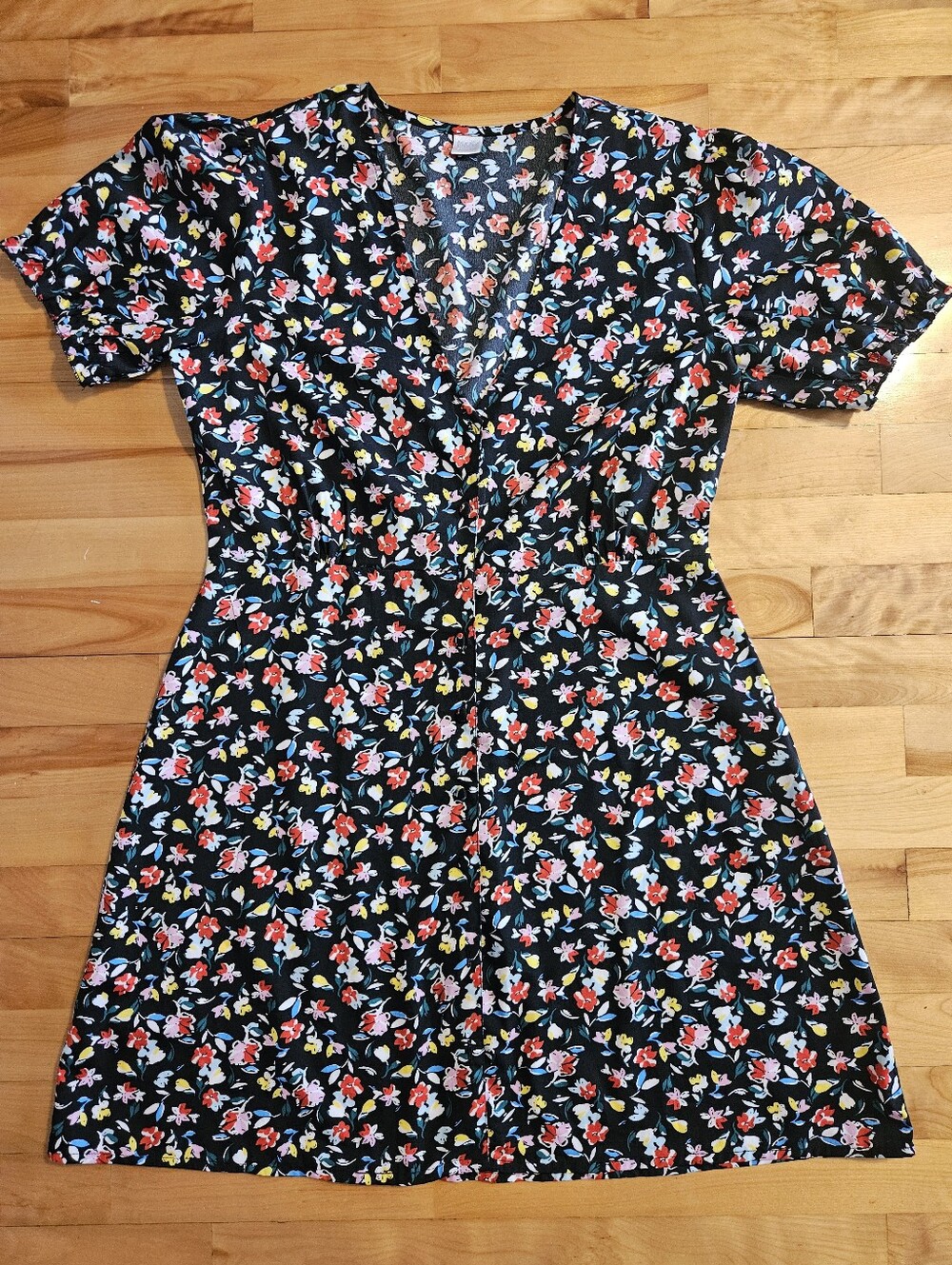 Twik Exclusive to Simons Black & Multicolour Lightweight Dress Size 8